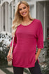 Effortless Chic Textured Knit Drop Shoulder Summer Sweater Top