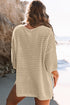 Effortless Chic Textured Knit Drop Shoulder Summer Sweater Top