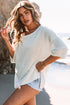 Effortless Chic Textured Knit Drop Shoulder Summer Sweater Top