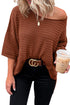 Effortless Chic Textured Knit Drop Shoulder Summer Sweater Top