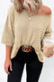 Effortless Chic Textured Knit Drop Shoulder Summer Sweater Top