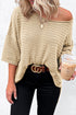 Effortless Chic Textured Knit Drop Shoulder Summer Sweater Top