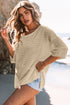 Effortless Chic Textured Knit Drop Shoulder Summer Sweater Top