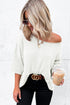 Effortless Chic Textured Knit Drop Shoulder Summer Sweater Top