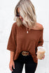 Effortless Chic Textured Knit Drop Shoulder Summer Sweater Top