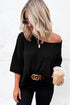 Effortless Chic Textured Knit Drop Shoulder Summer Sweater Top