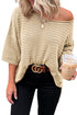 Effortless Chic Textured Knit Drop Shoulder Summer Sweater Top
