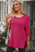 Effortless Chic Textured Knit Drop Shoulder Summer Sweater Top