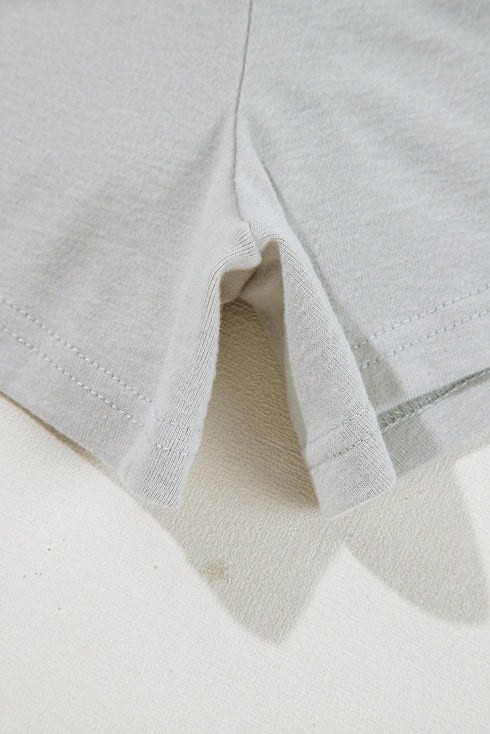 Effortless Comfort Three Piece Crop Top Shorts And Button Down Shacket Set