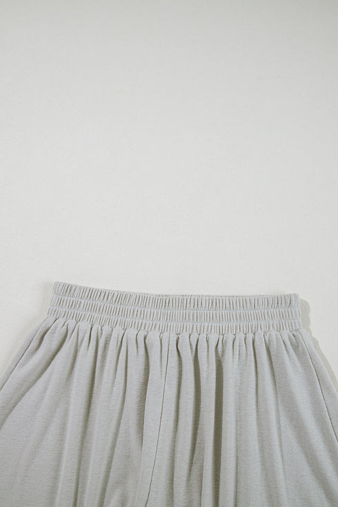 Effortless Comfort Three Piece Crop Top Shorts And Button Down Shacket Set