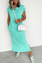 Effortless Cool Mineral Wash Pocketed Side Slit Long T-Shirt Maxi Dress