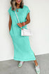 Effortless Cool Mineral Wash Pocketed Side Slit Long T-Shirt Maxi Dress