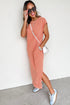 Effortless Cool Mineral Wash Pocketed Side Slit Long T-Shirt Maxi Dress