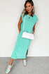 Effortless Cool Mineral Wash Pocketed Side Slit Long T-Shirt Maxi Dress
