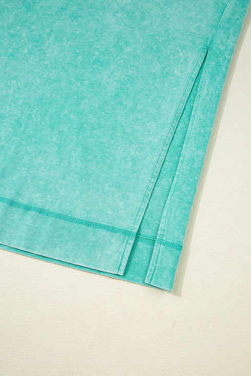 Effortless Cool Mineral Wash Pocketed Side Slit Long T-Shirt Maxi Dress