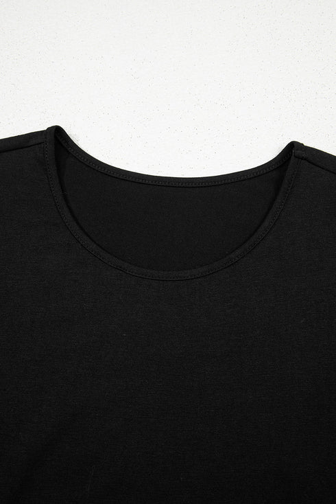 Effortless Solid High Waist Pocketed Short Sleeve Maxi T Shirt Dress