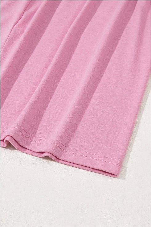 Effortless Solid High Waist Pocketed Short Sleeve Maxi T Shirt Dress