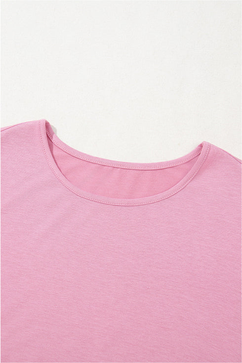 Effortless Solid High Waist Pocketed Short Sleeve Maxi T Shirt Dress