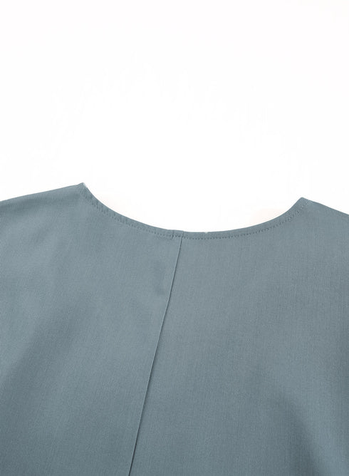 Effortless Style Dolman Sleeve V Neck Button Front Belted Wide Leg Jumpsuit