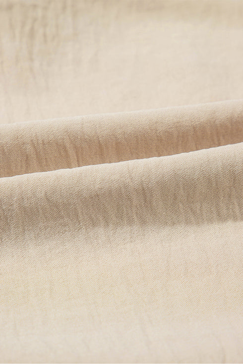 Effortless Style Tie Front Cuffed Sleeve Textured Knit Top