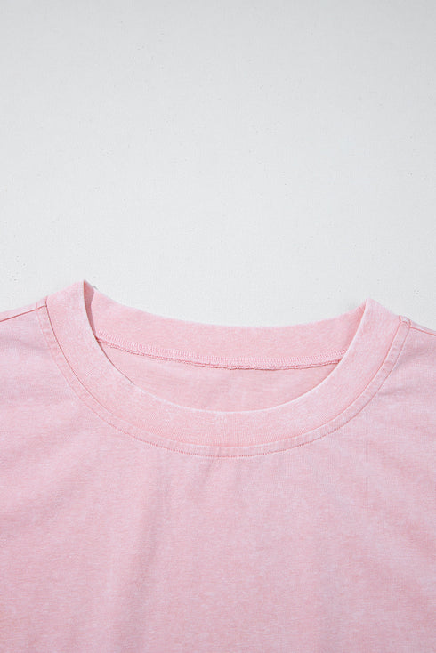 Effortless Style Washed Sleeveless Muscle Tee And Overlap Skort Two Piece Set