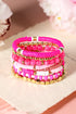 Eight Piece Polymer Clay Beaded Elastic Bracelet Set