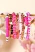 Eight Piece Polymer Clay Beaded Elastic Bracelet Set
