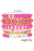 Eight Piece Polymer Clay Beaded Elastic Bracelet Set