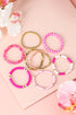 Eight Piece Polymer Clay Beaded Elastic Bracelet Set