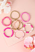 Eight Piece Polymer Clay Beaded Elastic Bracelet Set