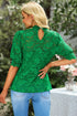 Elara High Neck Short Sleeve Lace Blouse