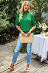 Elara High Neck Short Sleeve Lace Blouse