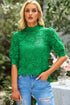 Elara High Neck Short Sleeve Lace Blouse