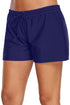 Elastic Drawstring Swim Shorts For Women