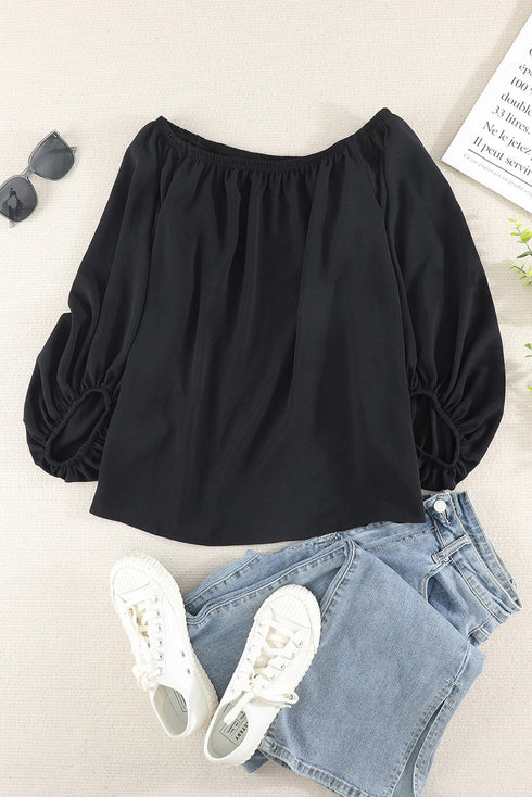 Elastic Neck Off Shoulder Top