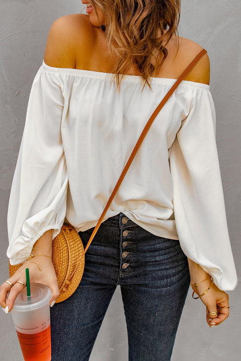 Elastic Neck Off Shoulder Top