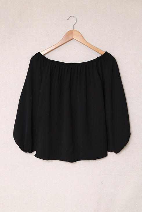 Elastic Neck Off Shoulder Top