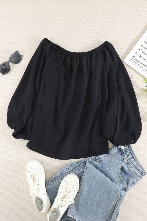 Elastic Neck Off Shoulder Top