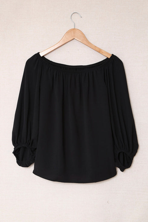 Elastic Neck Off Shoulder Top