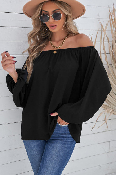 Elastic Neck Off Shoulder Top