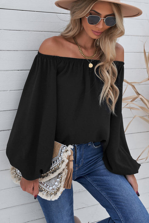 Elastic Neck Off Shoulder Top