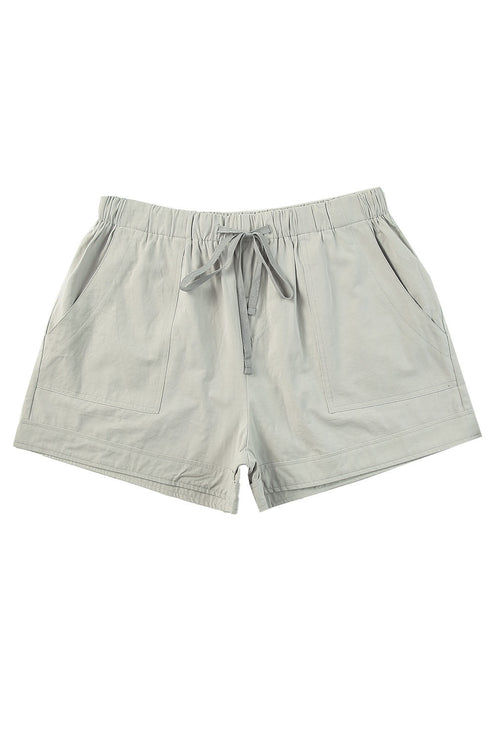 Elastic Waist Drawstring Pocket Shorts