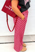Elastic Waist Plaid Checkered Full Length Shift Pants