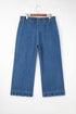 Elastic Waist Ruffled Wide Leg Denim Pants