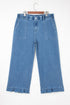 Elastic Waist Ruffled Wide Leg Denim Pants