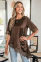 Elegant Asymmetric Lace Trim Short Sleeve Satin Top