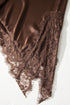 Elegant Asymmetric Lace Trim Short Sleeve Satin Top
