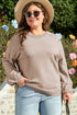 Elegant Beaded Drop Shoulder Plus Size Sweater