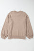 Elegant Beaded Drop Shoulder Plus Size Sweater