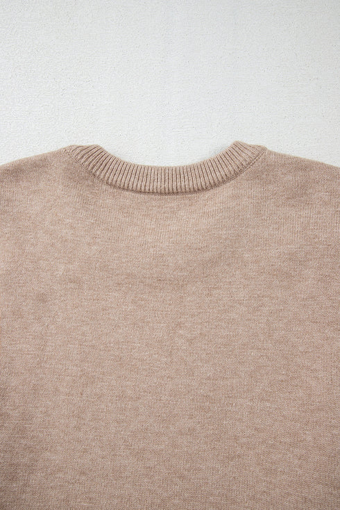 Elegant Beaded Drop Shoulder Plus Size Sweater